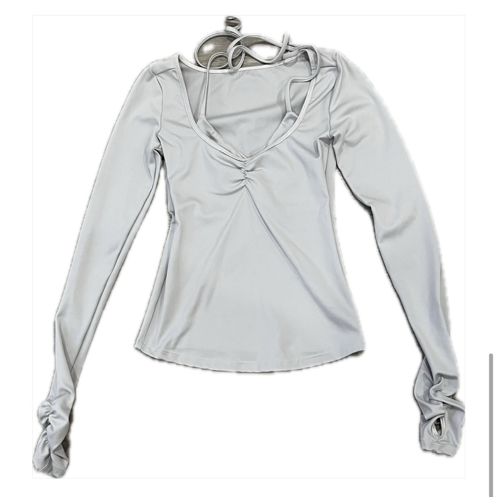 Frankie’s Bikini Women’s Ballet Core Odette Long Sleeve Icy Gray size S